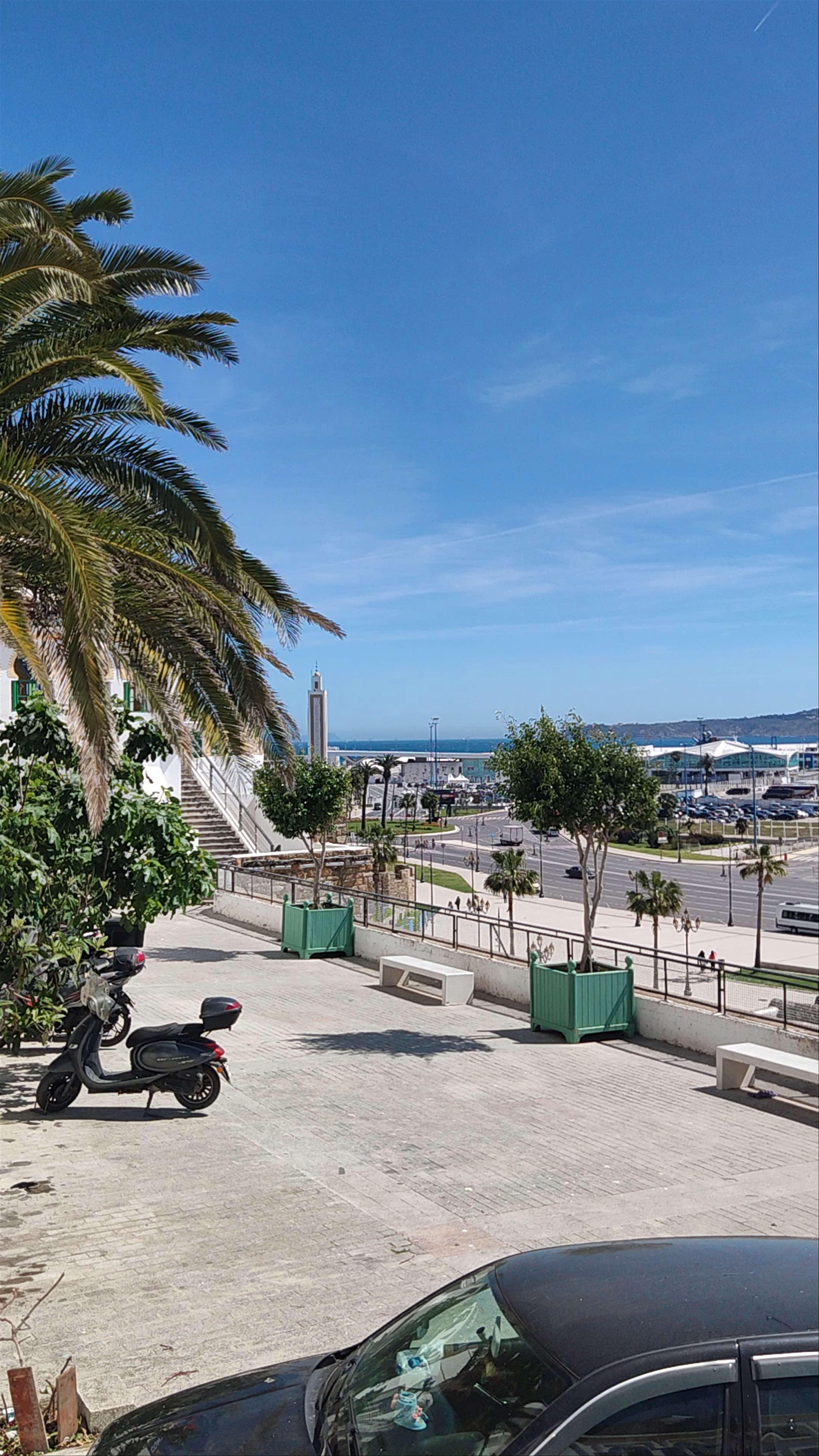 Dar Al-Baroud Tower: Sunlit Coastal Views of Tangier, Morocco
