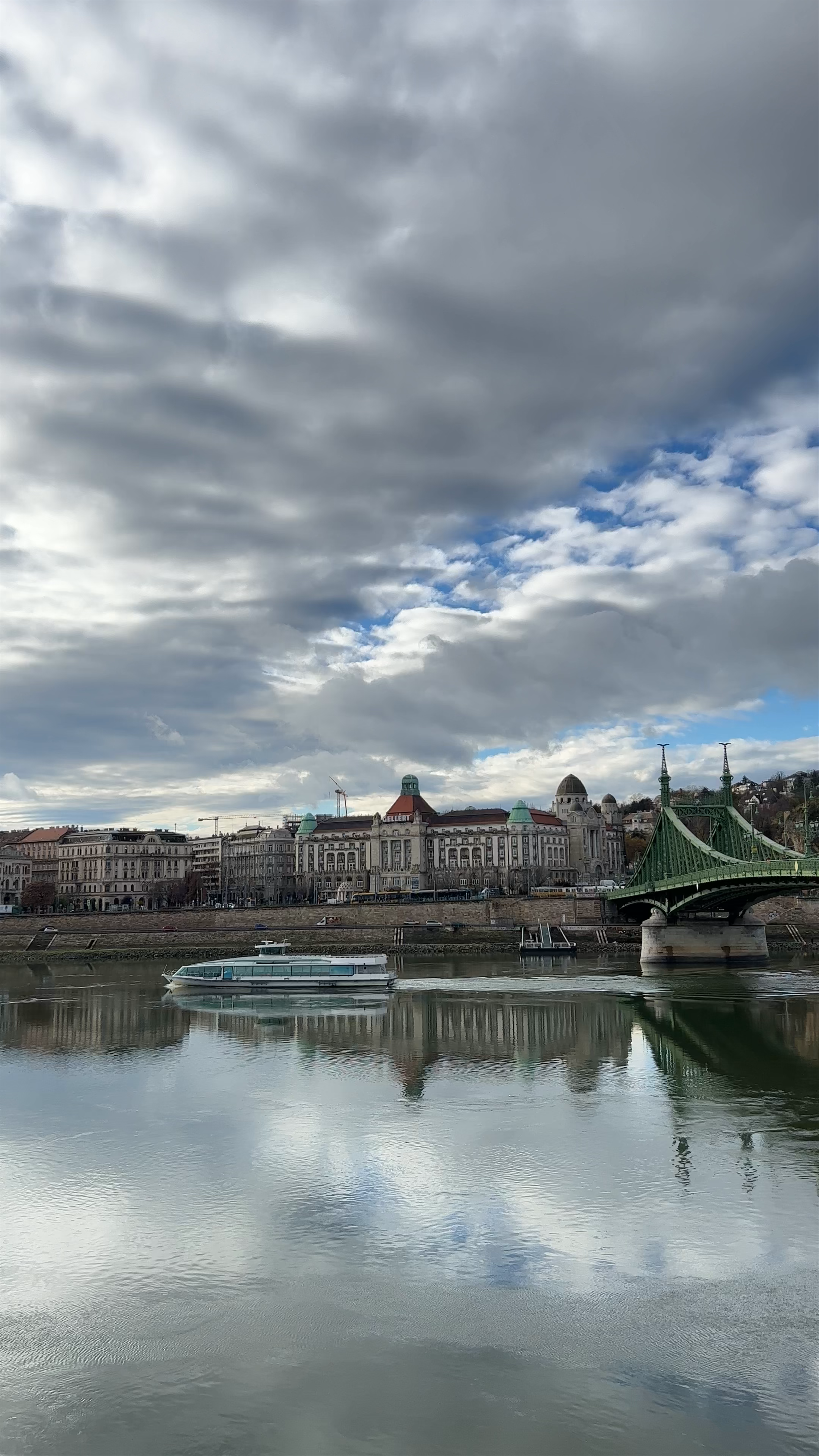 Liberty Bridge and Danube Reflections in Budapest