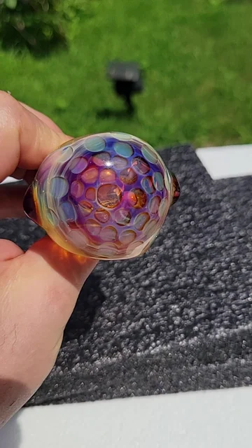 Preview pic of Fumed honeycomb spoon. Amber purplicious