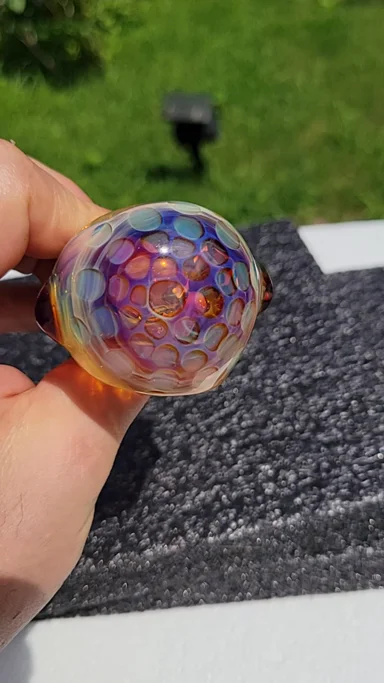 Preview pic of Fumed honeycomb spoon.  Amber purplicious