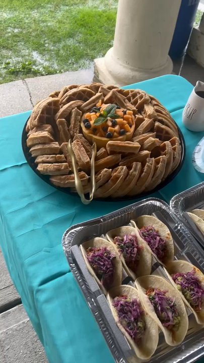 The Pureganic Cafe - This is the beautiful spread that Moshira  created for my daughter, tacos, sushi bowls, waffles, falafel, and gorgeous salad - Vegan Near Me - Harrison, New York