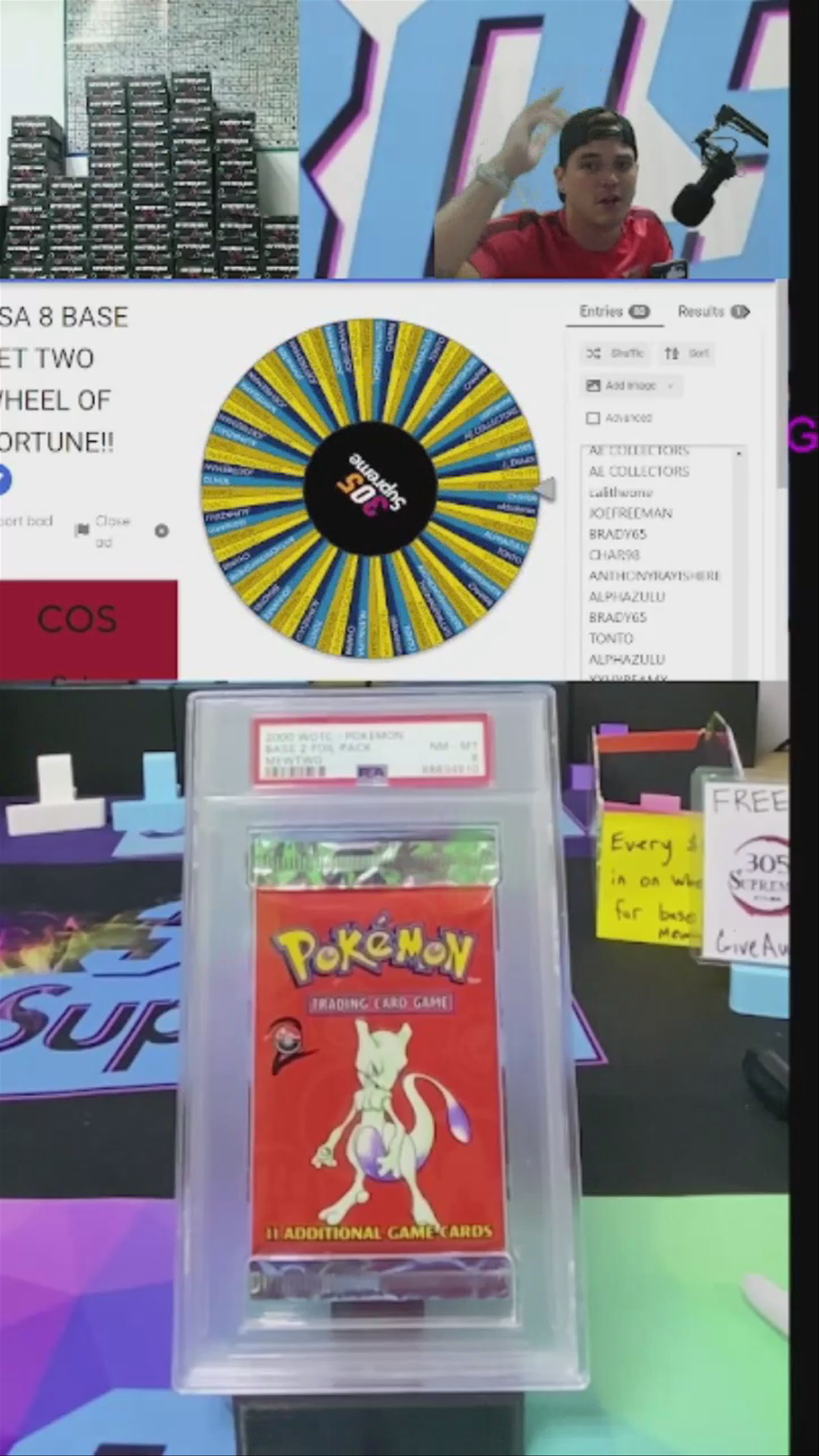 WINNING MEWTWO BASE SET TWO PSA 8 !!!