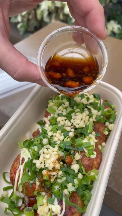 Coco Balls Takoyaki - Ponzu came on the side with the Takoyaki! - Food Trucks Near Me - Honolulu, Hawaii