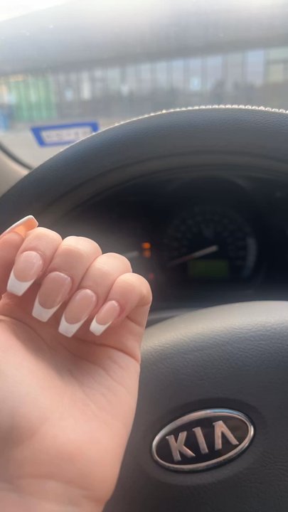 Garden Nails & Spa - french tip, ballerina shaped - Nail Salons Near Me - Azle, Texas