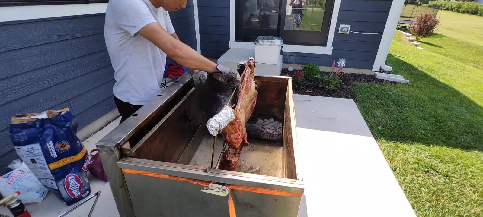 Delicious BBQ Lamb - He is very mindful and patient with his bbq - Caterers Near Me