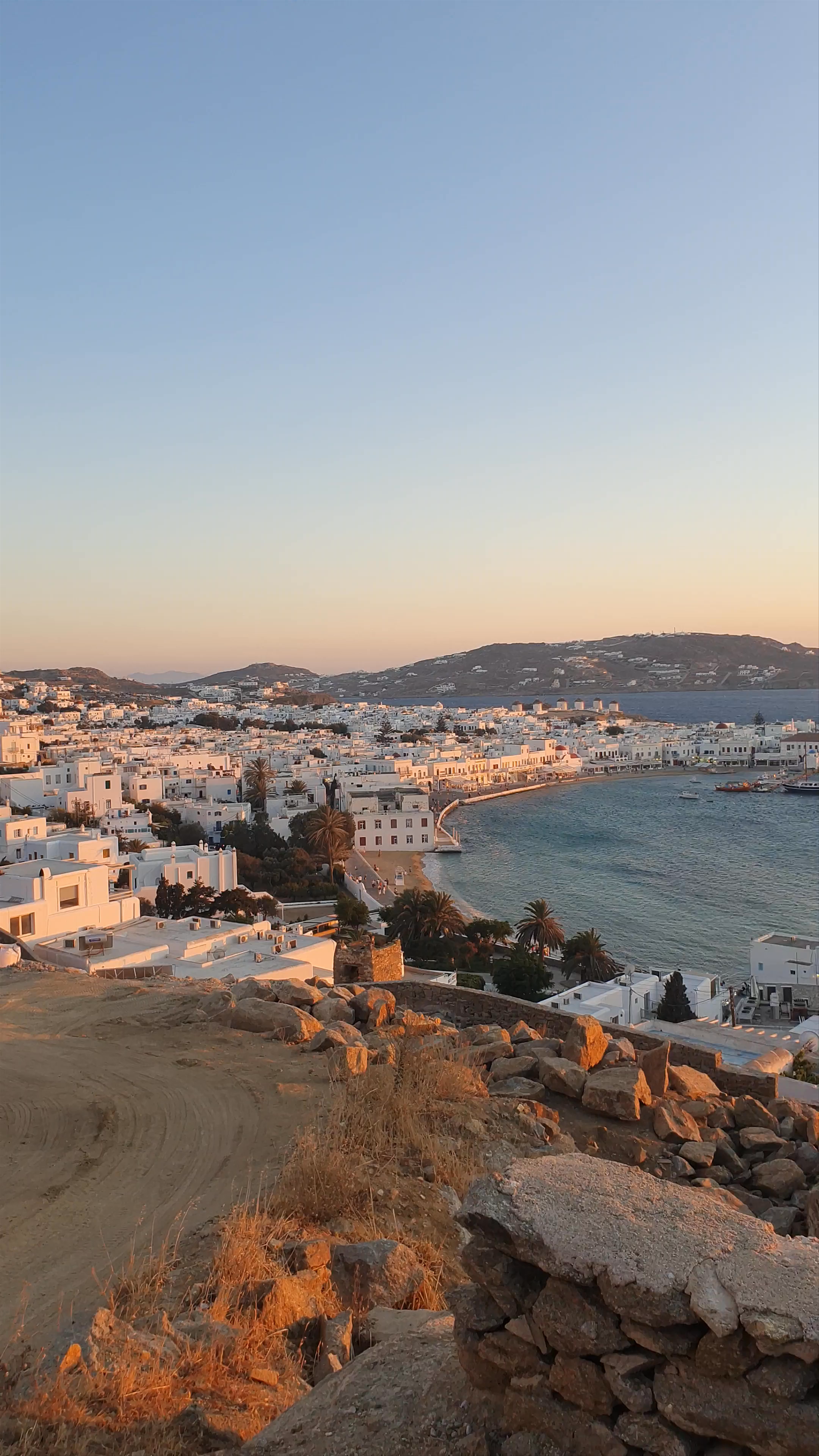 Mykonos Old Port Golden Hour Views