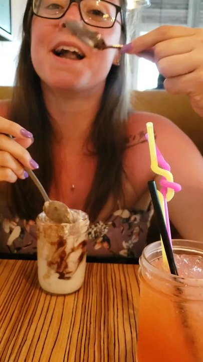 Point 57 - Her first drink with Mommom - Seafood Near Me - Cape Coral, Florida