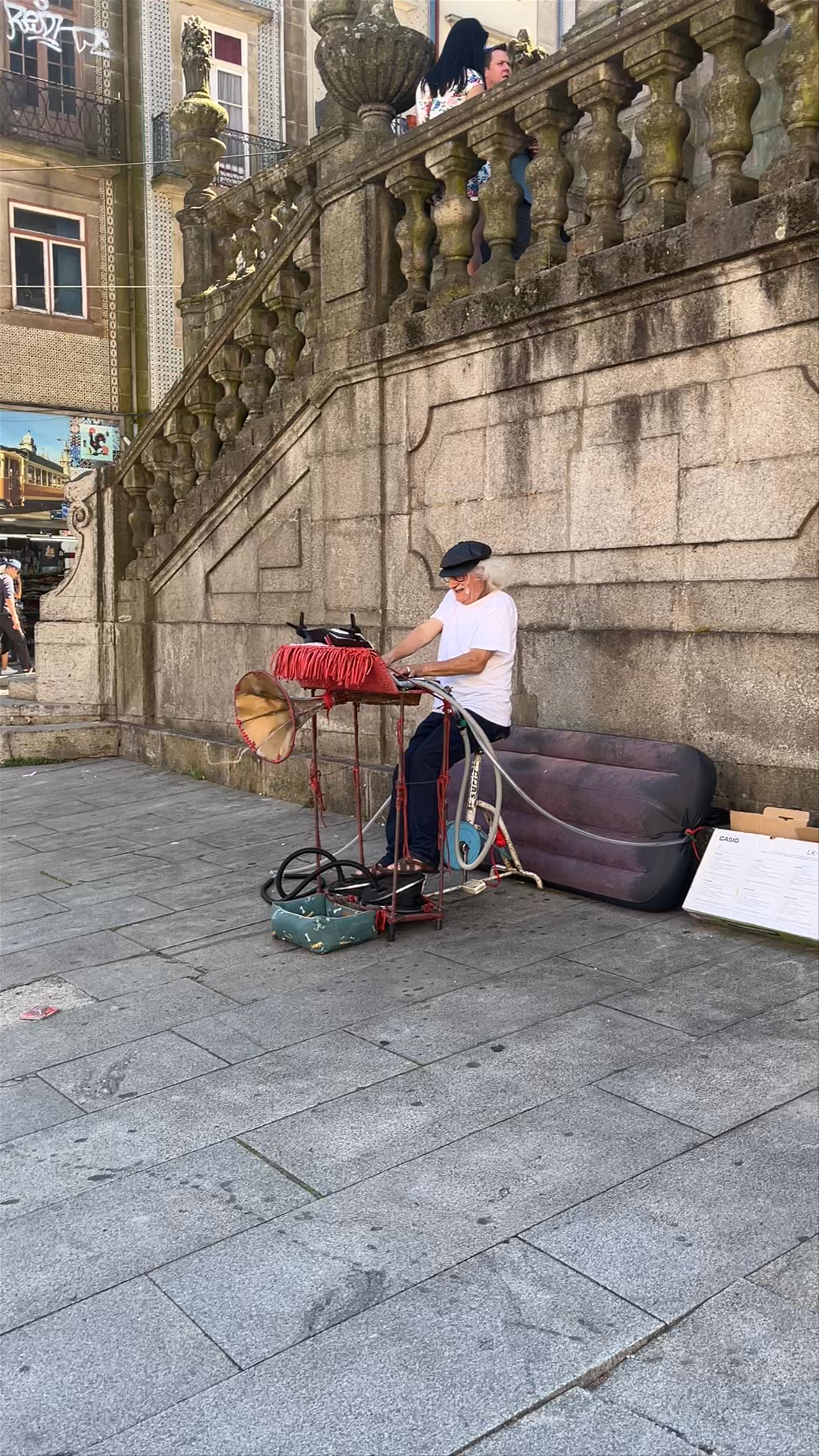 Street Music Performance at Torre dos Clérigos, Porto