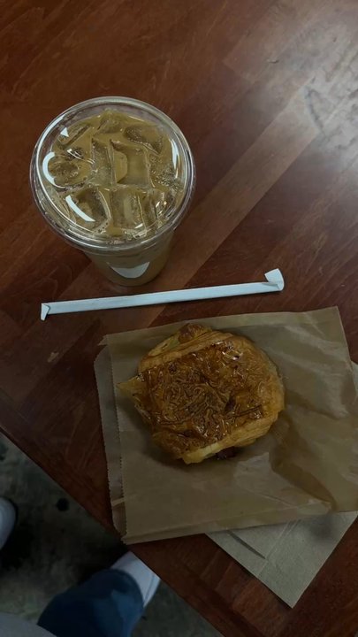 Corazon Coffee Bar - what i ordered - vanilla and honey corazón latte and a cheese and ham croissant - Coffee & Tea Near Me - Santa Ana, California