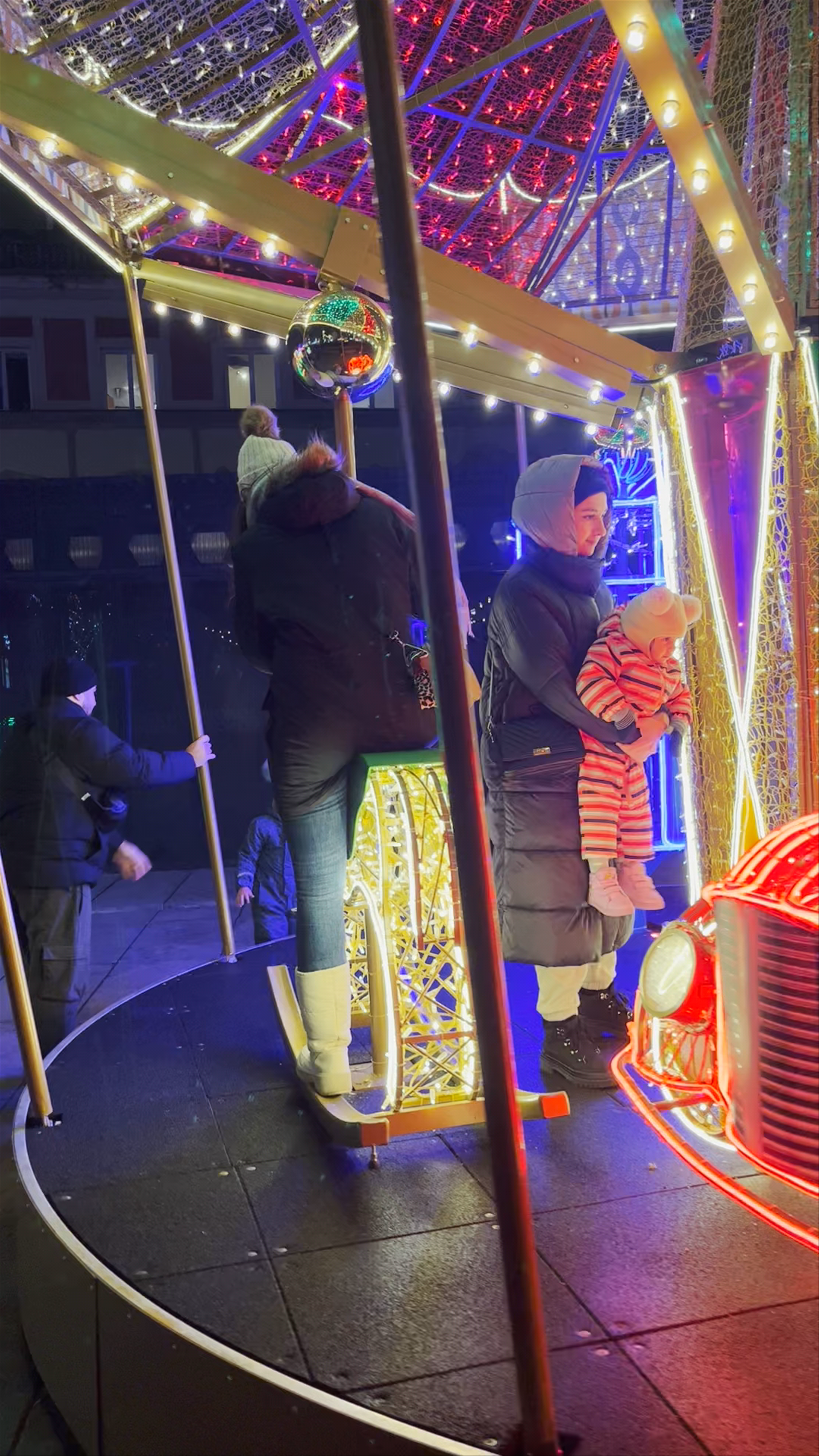 Magical Winter Carousel Fun at Skwer Hoovera, Warsaw