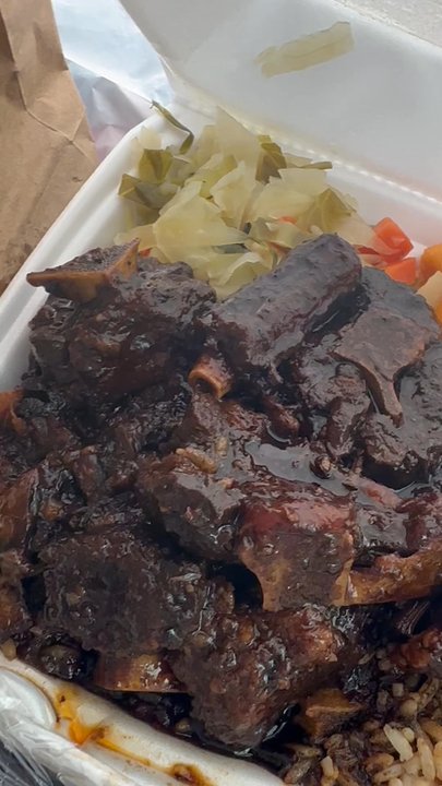 DJ's Caribbean Kitchen - Oxtails, Rice and Peas, Candied Yams, Cabbage - Caribbean Near Me - College Park, Georgia