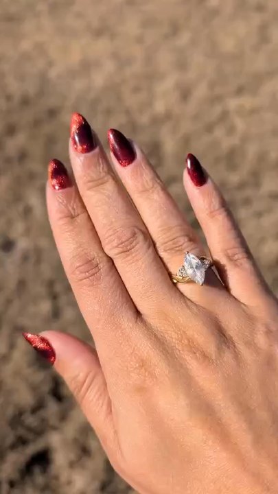 Diva Nails & Spa - Before and after green cat eye French tips for Christmas to red Valentine's Day cat eye hearts! - Nail Salons Near Me - Gulf Breeze, Florida