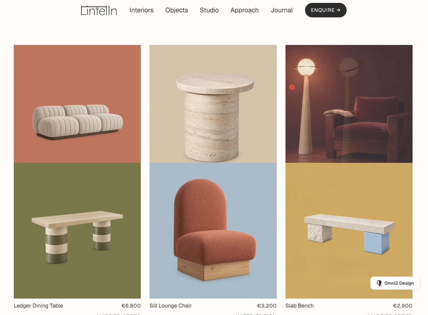 Objects Stage&amp; Grid for our new template: Lintel In📢🏠A Framer template for interior design studios that also make or sell their own objects, furniture, and lighting.What do you think?