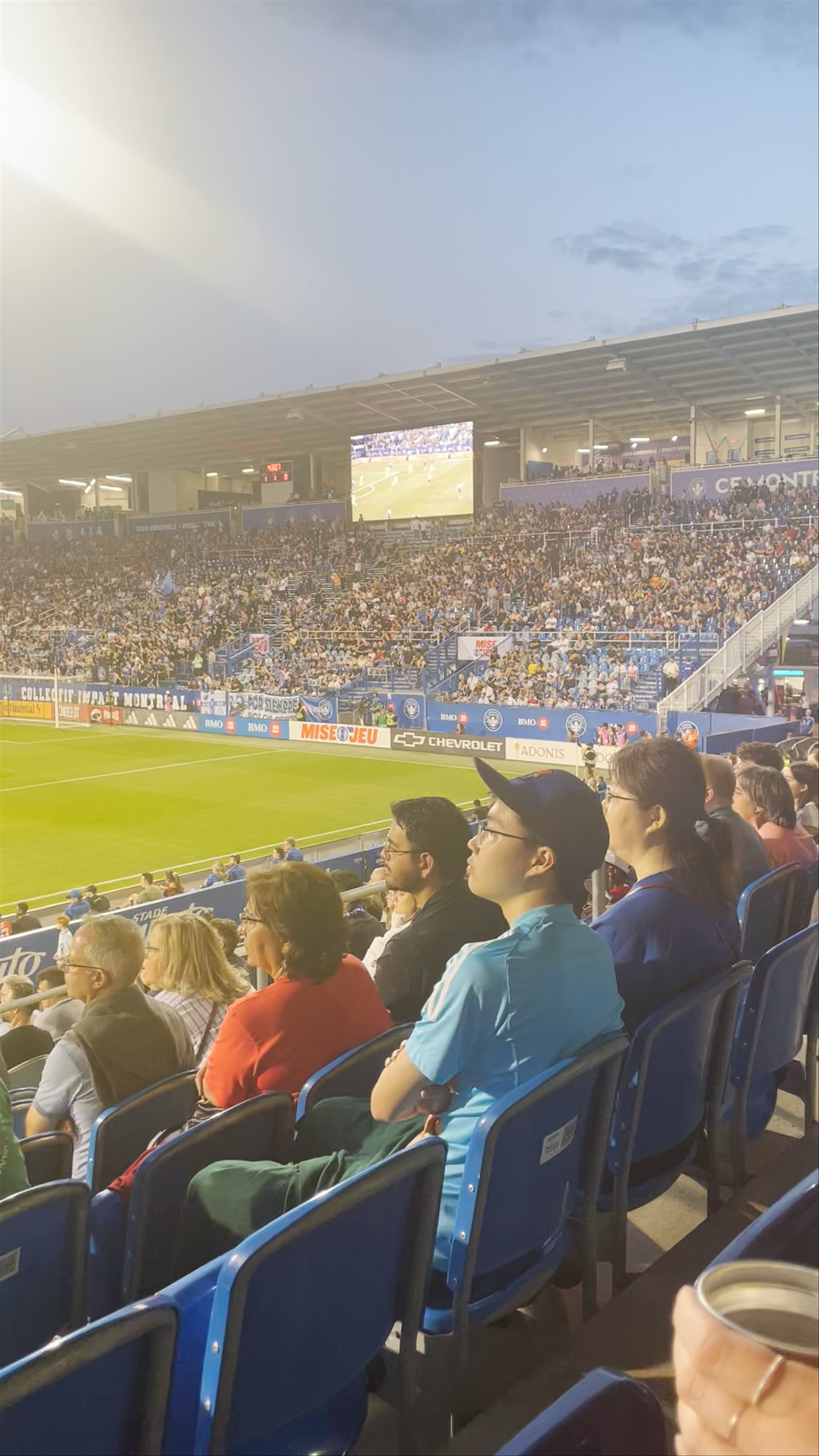 Exciting Evening at Stade Saputo, Montréal – Soccer Match Atmosphere