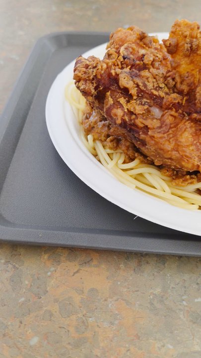 One Cafe - Empire Centre - Fried chicken with pasta - Hong Kong Style Cafe Near Me - Richmond, British Columbia