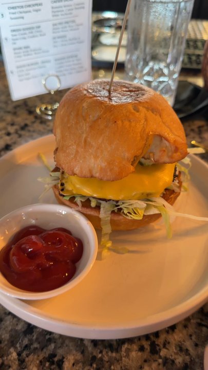 Pomona - Happy Hour Smash Burger. (Single) LTOP, American Cheese, Bacon, Herb Aioli |Sub Vegan Patty. Mouth watering smash burger! - Cocktail Bars Near Me - Lake Worth Beach, Florida