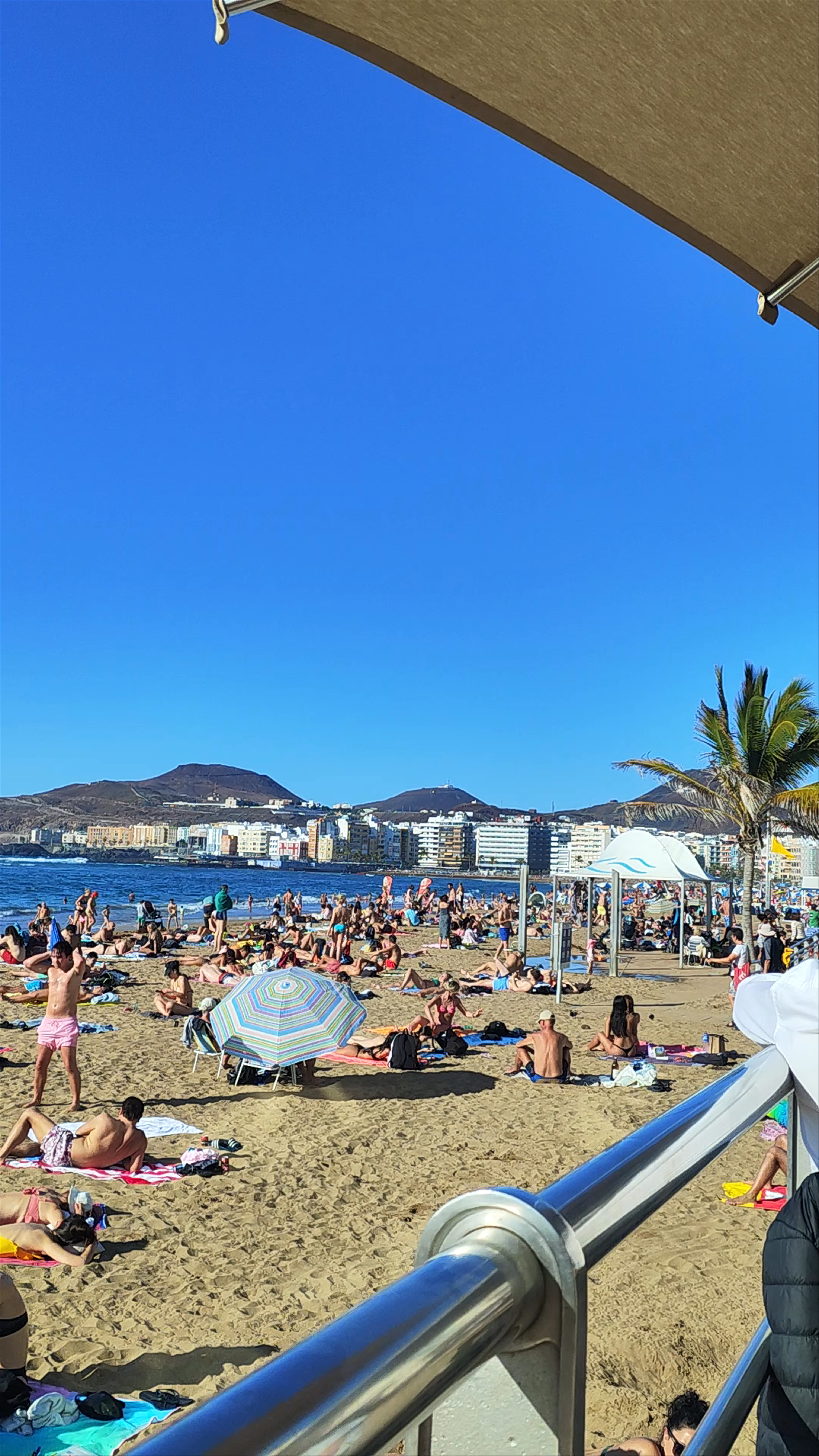 Sunbathing and Beach Life at Playa de Las Canteras, Las Palmas de Gran Canaria