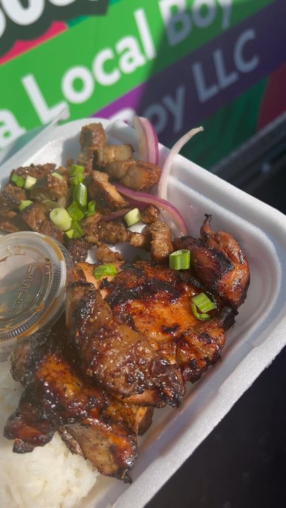 Da Local Boy - This pork belly and huli huli chicken combo is EVERYTHING @veefoodlife - Hawaiian Near Me - Highwood, Illinois