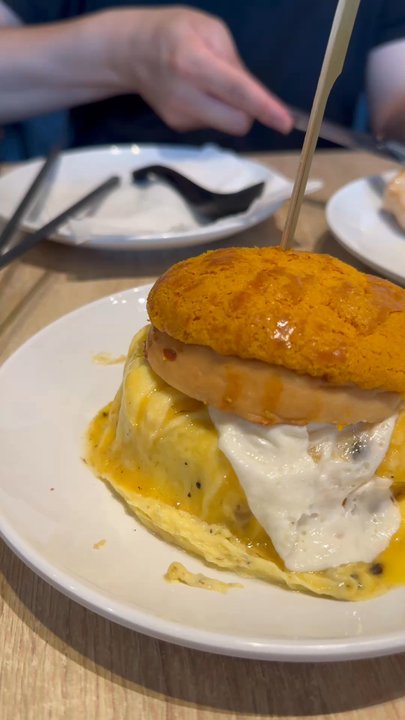 Cafe De Hong Kong - Foie gras with egg and truffle in a pineapple bun - $11.95 - Hong Kong Style Cafe Near Me - Markham, Ontario