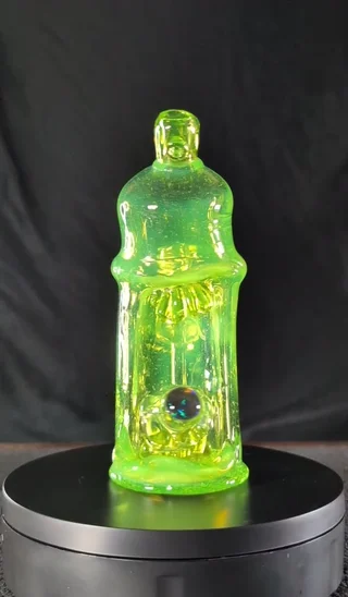 Preview pic of CUSTOM ARMLESS GLASSHOLE SPRAY PAINT CAN SUNSET SLYME UV ACCENTS IN PELICAN 1200 NO TRADES