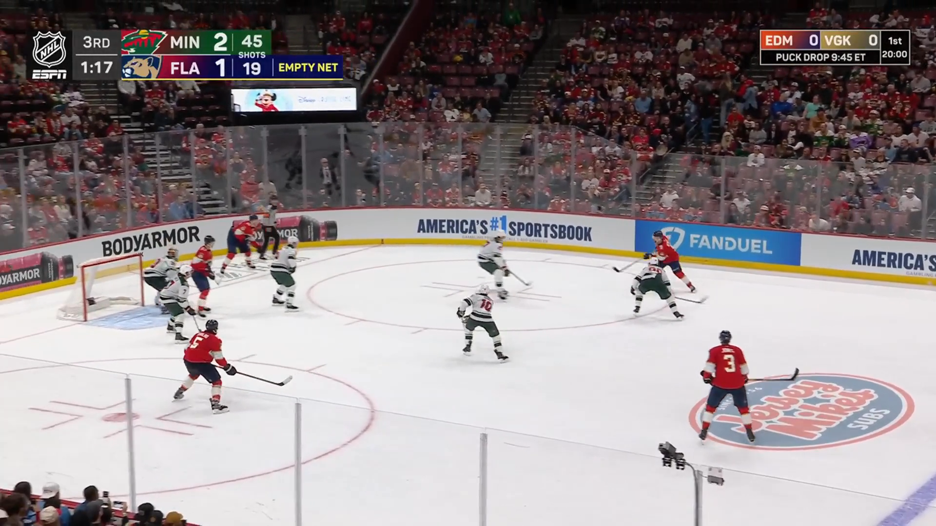 Ekblad ties it with a one-timer with 1:13 left · Mar 26, 2026