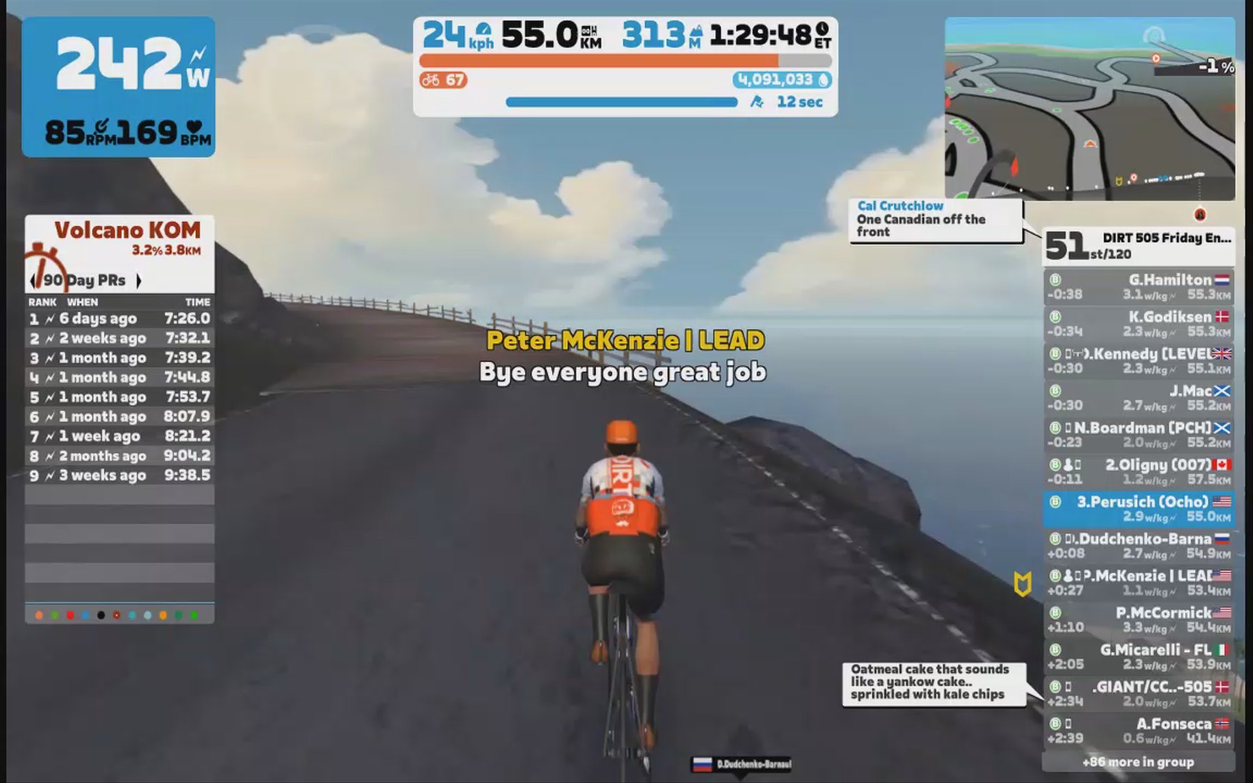 Zwift - Group Ride: DIRT 505 Friday Endurance Ride (B) on Spiral into the Volcano in Watopia