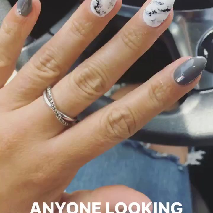 Elite Salons - Grey marble nails art by Lynn - Hair Stylists Near Me - Camarillo, California