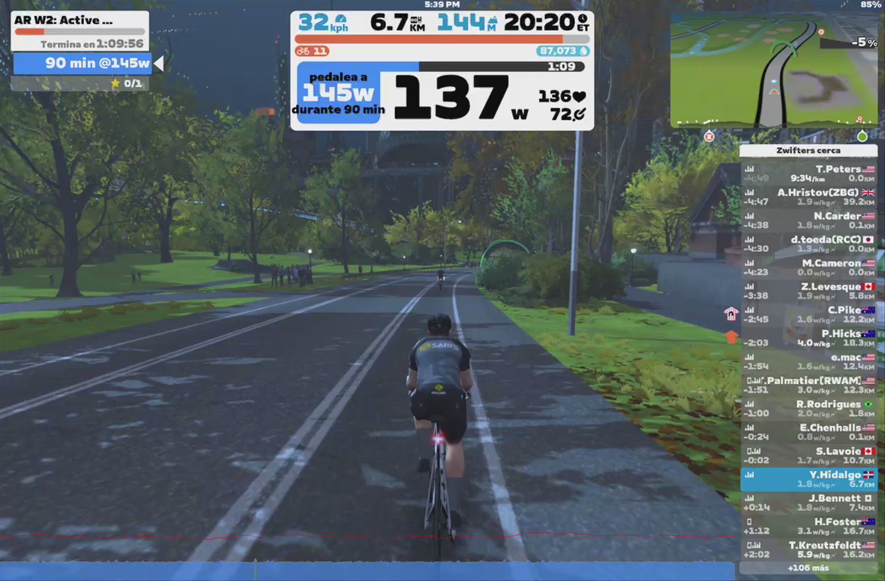 Zwift - AR W2: Active Recovery 90min in New York