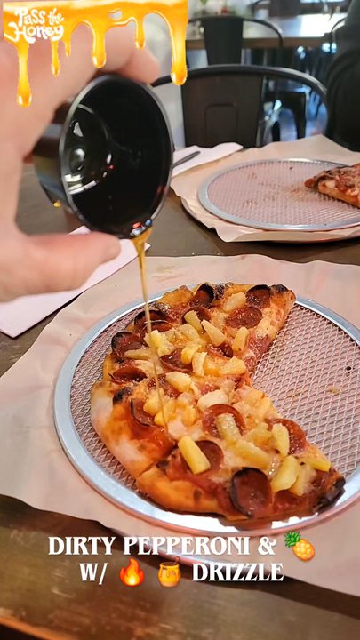 Dirty Pepperoni - Dirty Pepperoni with Pineapple & for a little extra spice...the Hot Honey Drizzle...YUM!! - Pizza Near Me - Long Beach, California