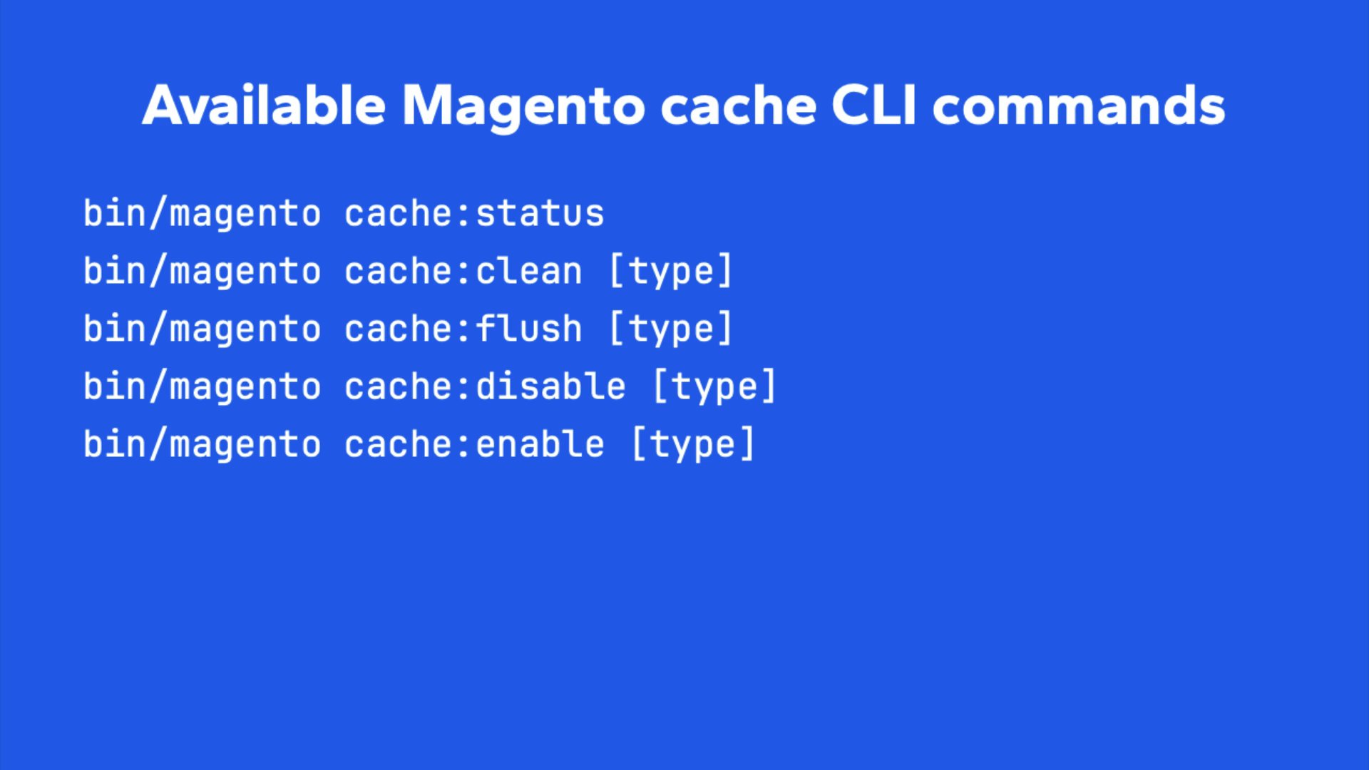 Essential cache management commands in Magento