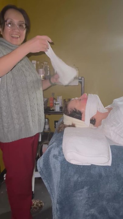Tippi Nail Bar - The facial being done on my sister! - Nail Salons Near Me - Eugene, Oregon