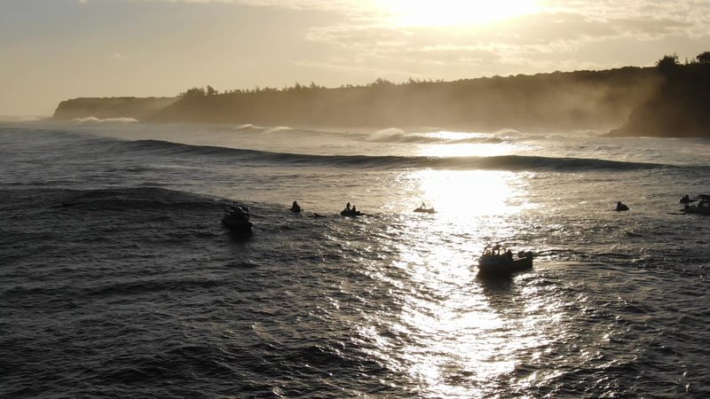 Jet Skis at sunset poster