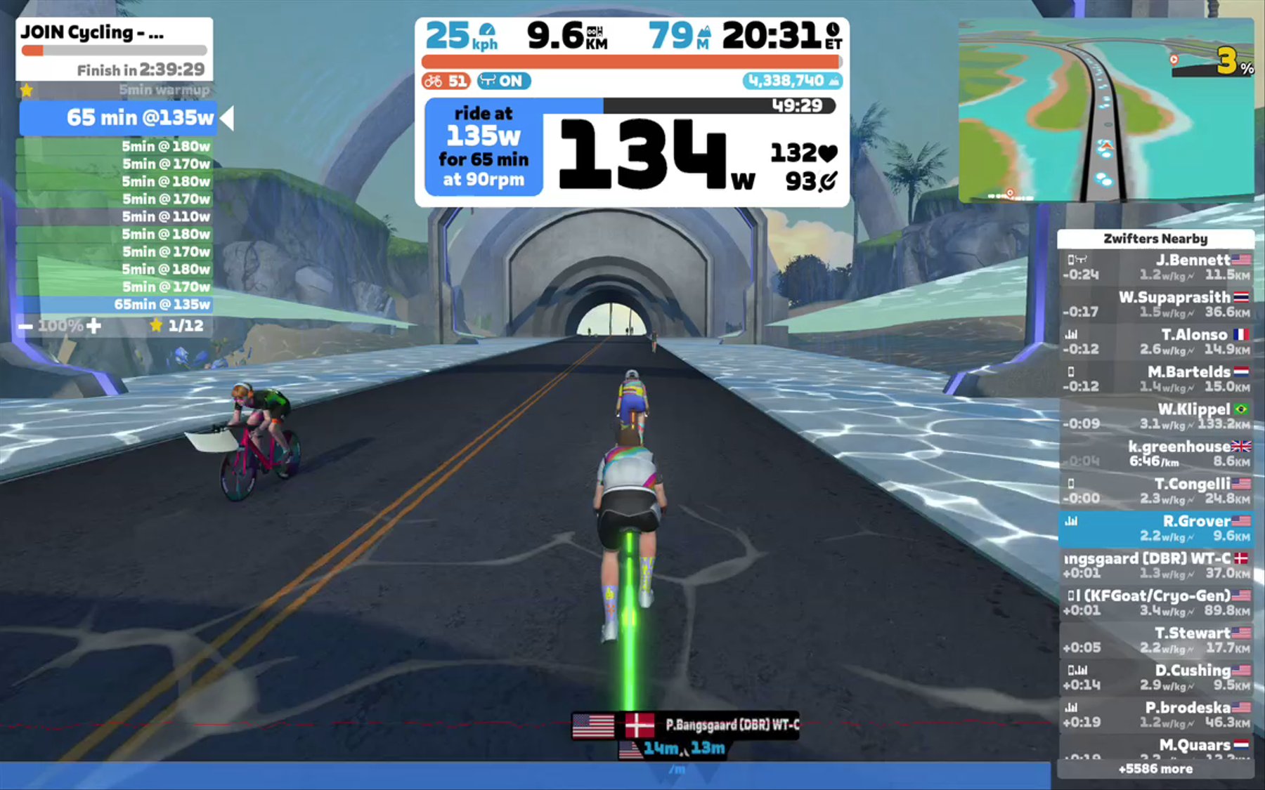 Zwift - JOIN Cycling - Sweet spot tempo in Watopia
