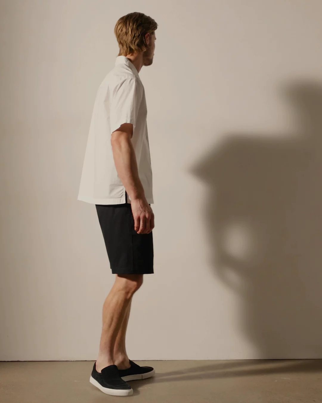 Oversized Stretch Poplin Short Sleeve Shirt - White | James Perse