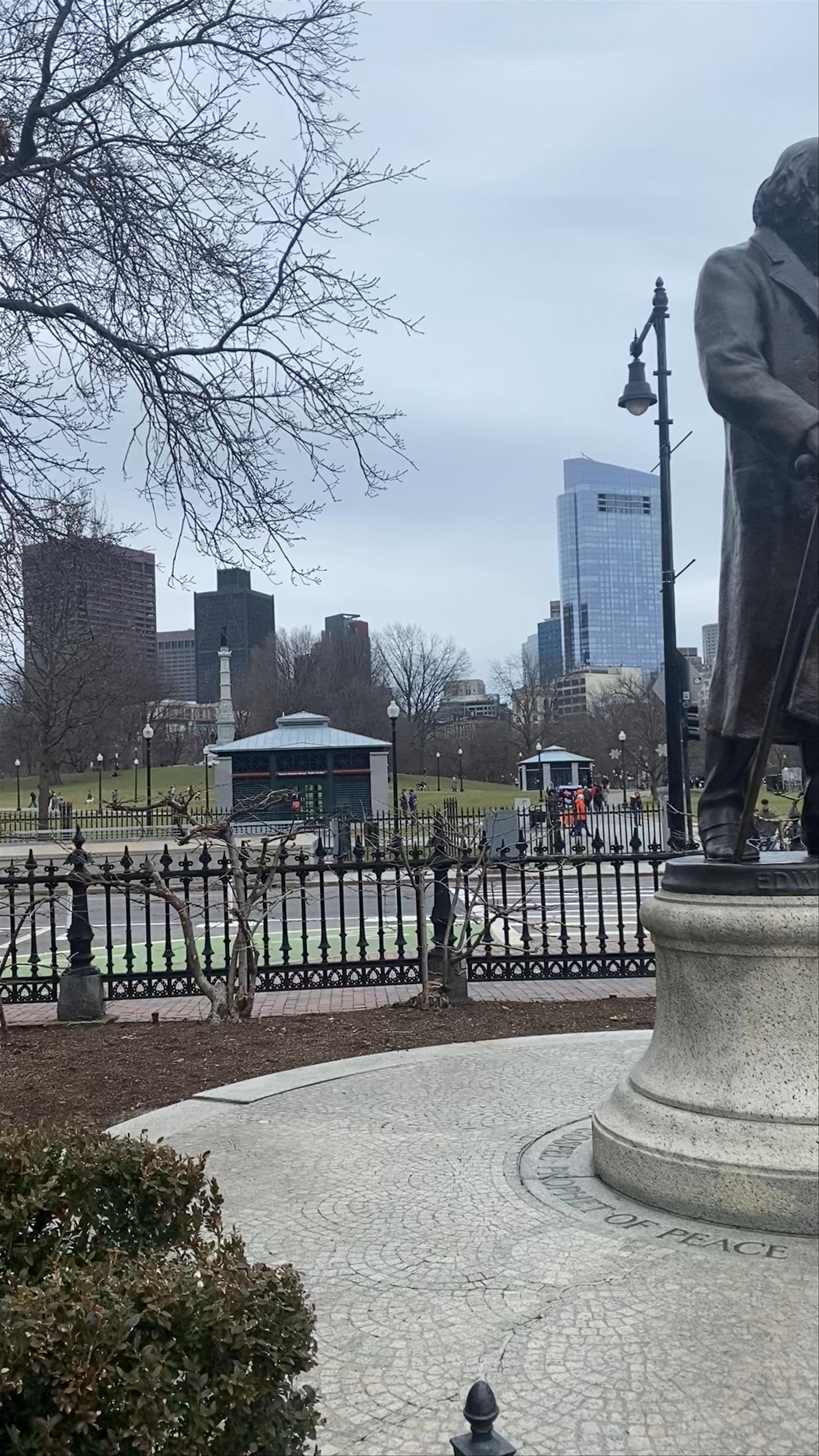 Edward Everett Hale Monument: Tranquil Urban Moment in Boston