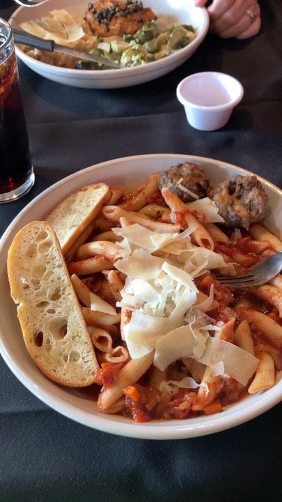 Backstage Cafe - Spaghetti with penne, noodles, and meatballs - Italian Near Me - Kelso, Washington