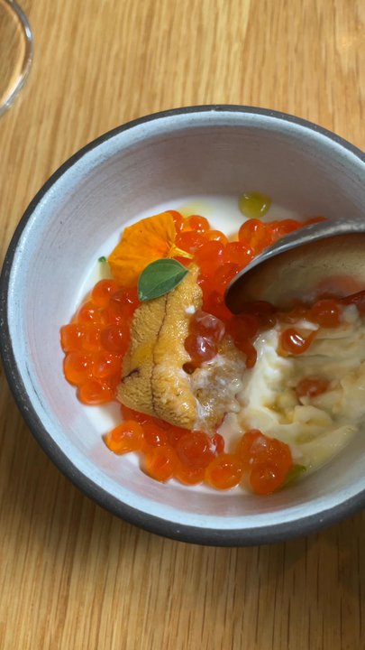 Bell's - SB urchin. Salmon roe. Panna cotta. Excellent - French Near Me - Los Alamos, California