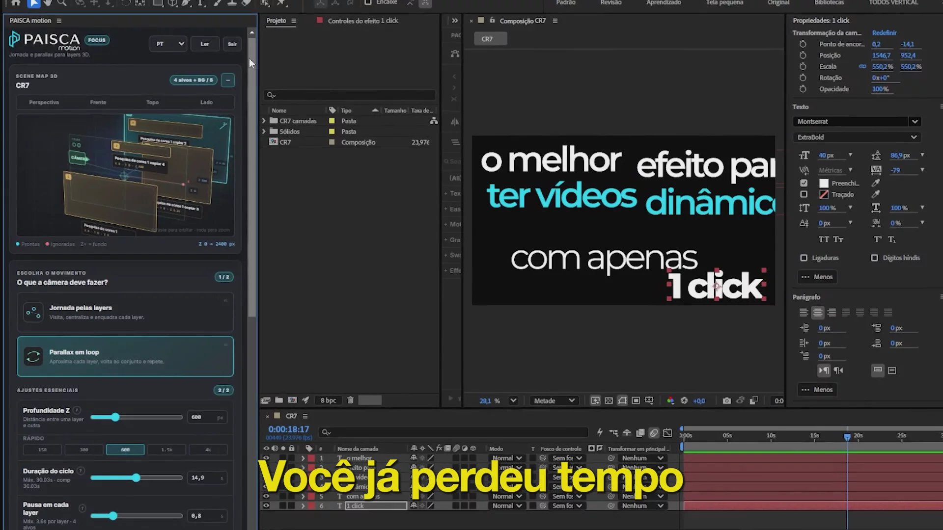 Interface do PAISCA motion em funcionamento