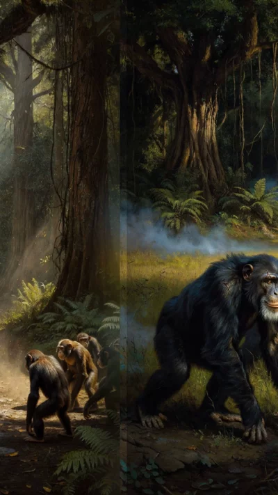 AI-generated video: The Brutal Four-Year Civil War Between Chimpanzees