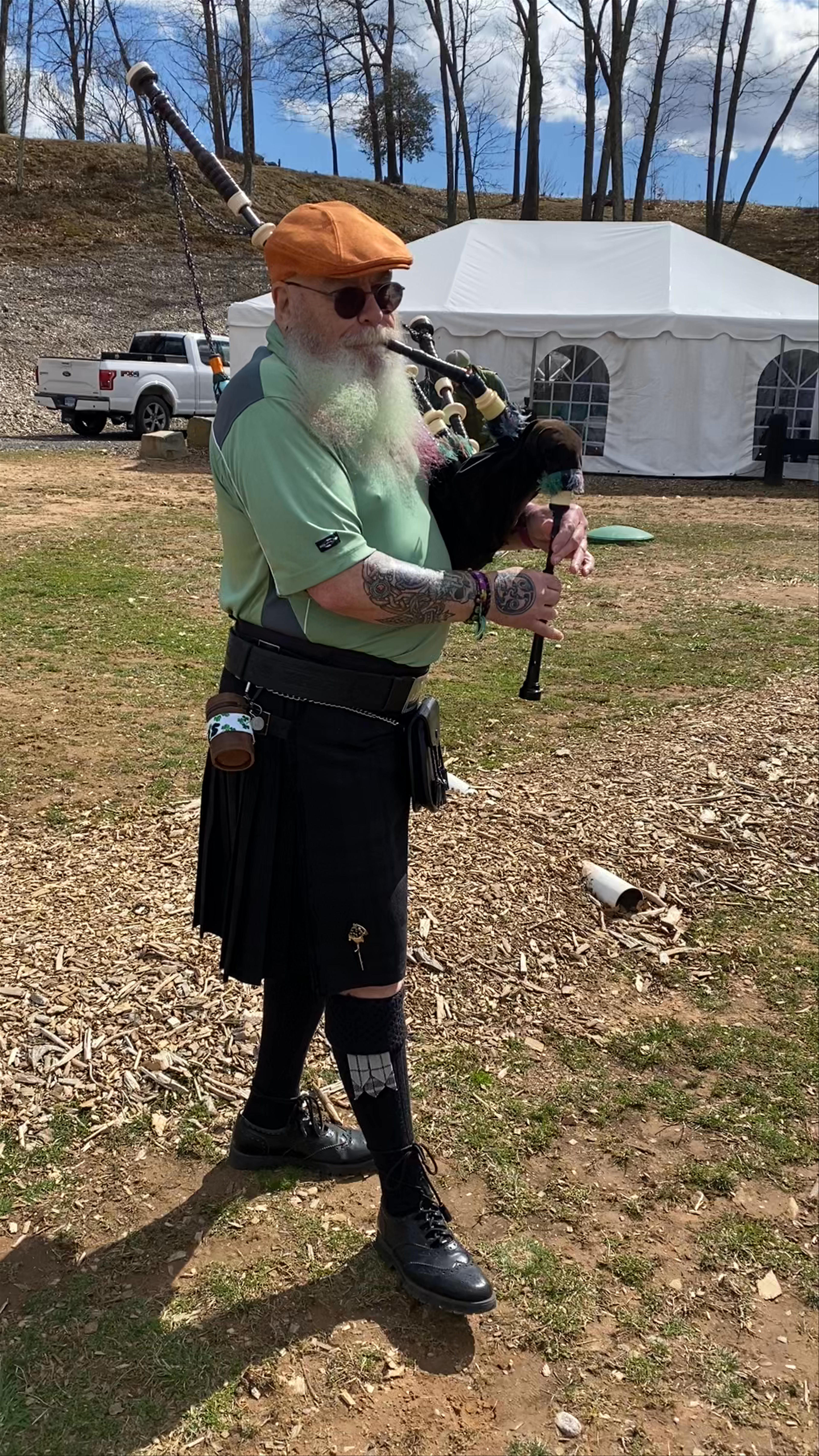 Traditional Scottish Bagpipe Performance at Hops on the Hill Farm Brewery
