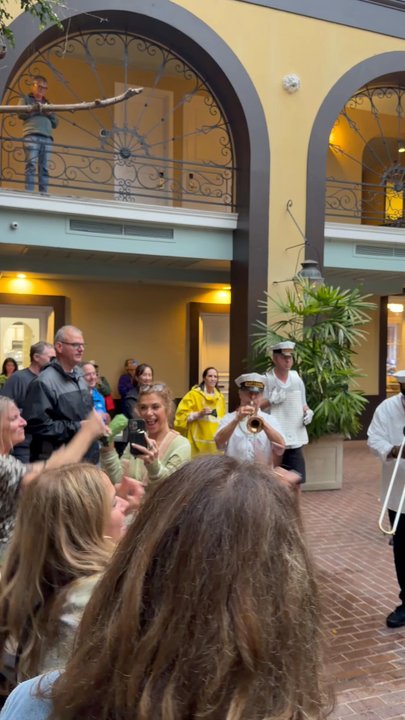 Patrick's Bar Vin - An brass band paraded into the courtyard from the pouring rain and everyone came out and started dancing - so fun! - Wine Bars Near Me - New Orleans, Louisiana