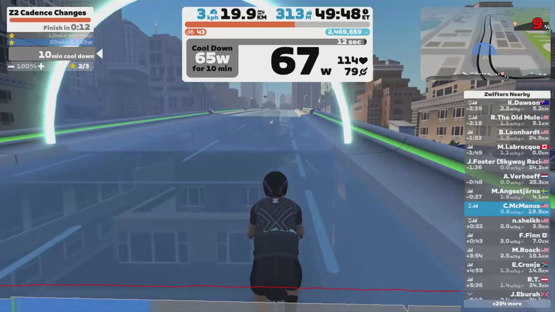 Zwift - Z2 Cadence Changes in New York