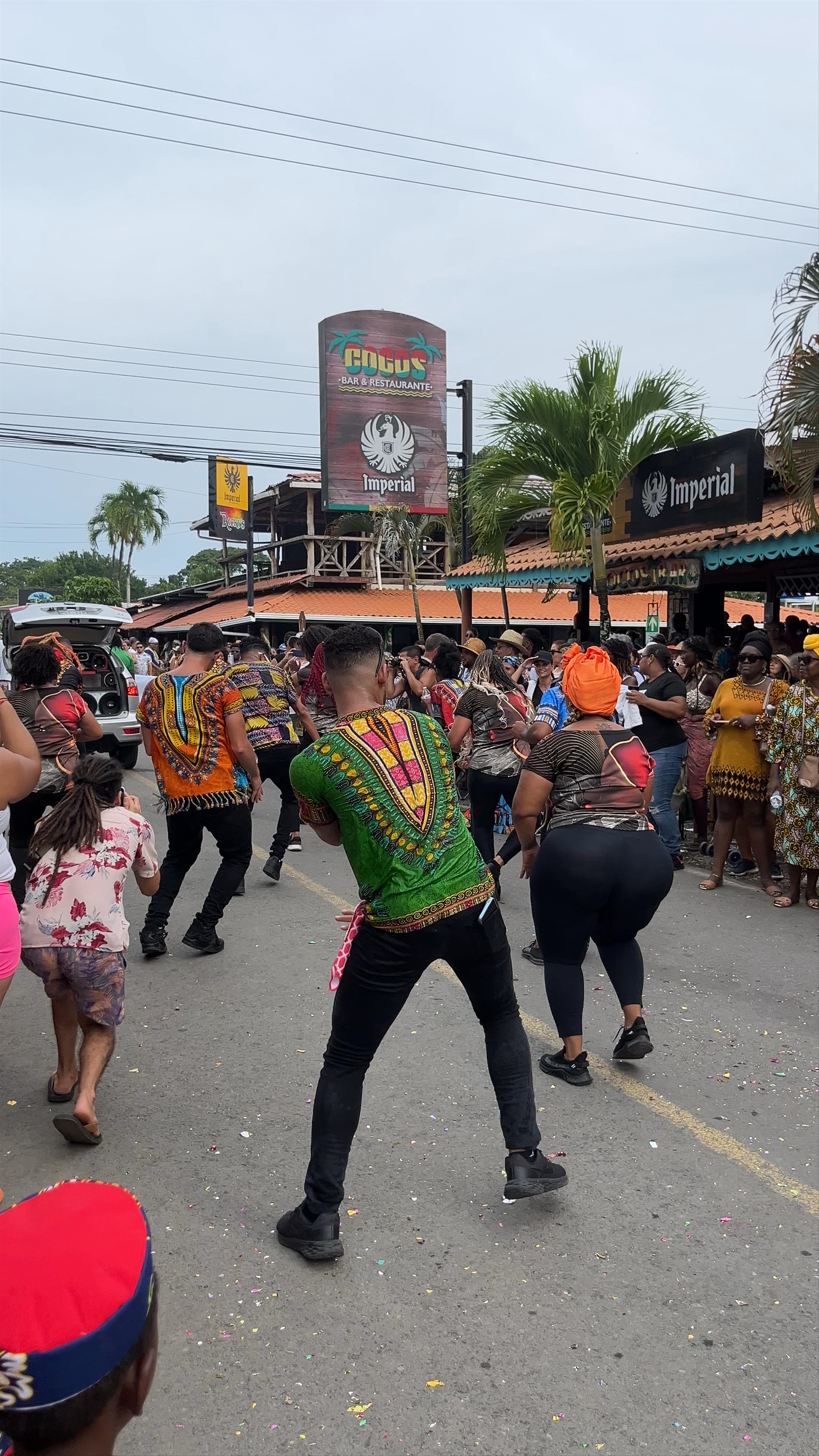 Vibrant Street Dance Party at Coco's Bar in Cahuita, Costa Rica