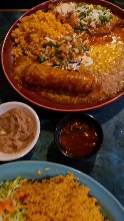 La Costa Restaurant - #7. Burrito and Chile Relleno Combo (Top) Enchilada and Tostada from small combinations menu - Mexican Near Me - Burien, Washington