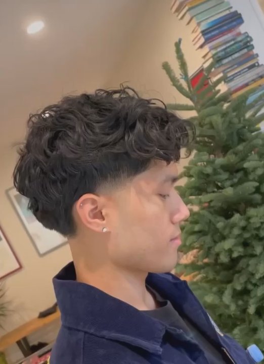 NOAH - This was my perm a day later when I got my taper fade from my barber. - Men's Hair Salons Near Me - Pasadena, California