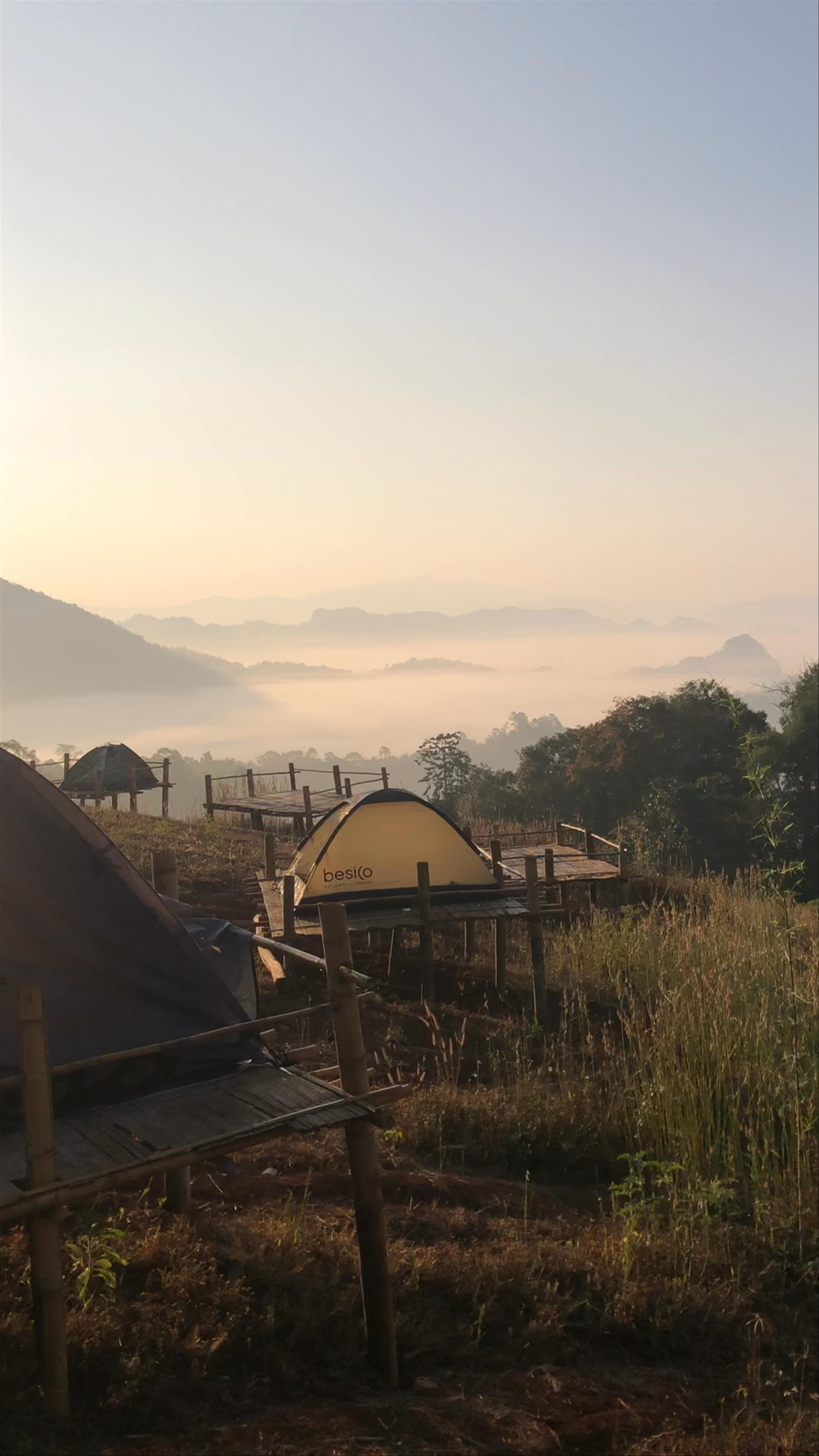 Morning Mist and Camping Serenity at Abuda Tent Site, Pang Mapha