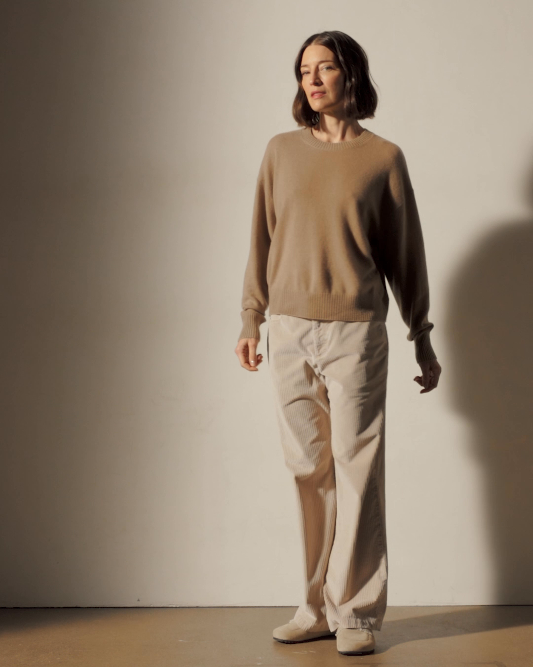 Spun Cashmere Crew Sweater - Coffee | James Perse Los Angeles