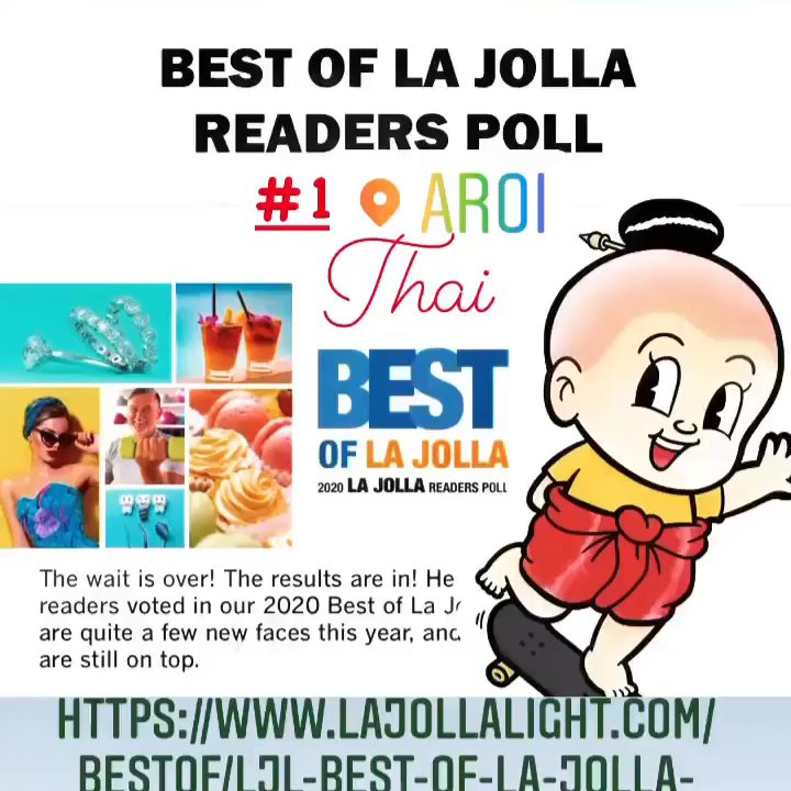 AROI Thai - Thank you to voted AROI thai is best of La Jolla readers poll for 2 nd year in a row!! - Thai Near Me - La Jolla, California