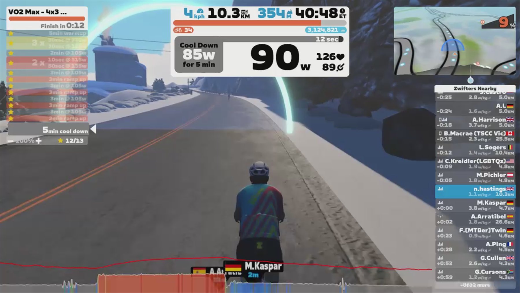 Zwift - VO2 Max - 4x3 Ramps in Watopia