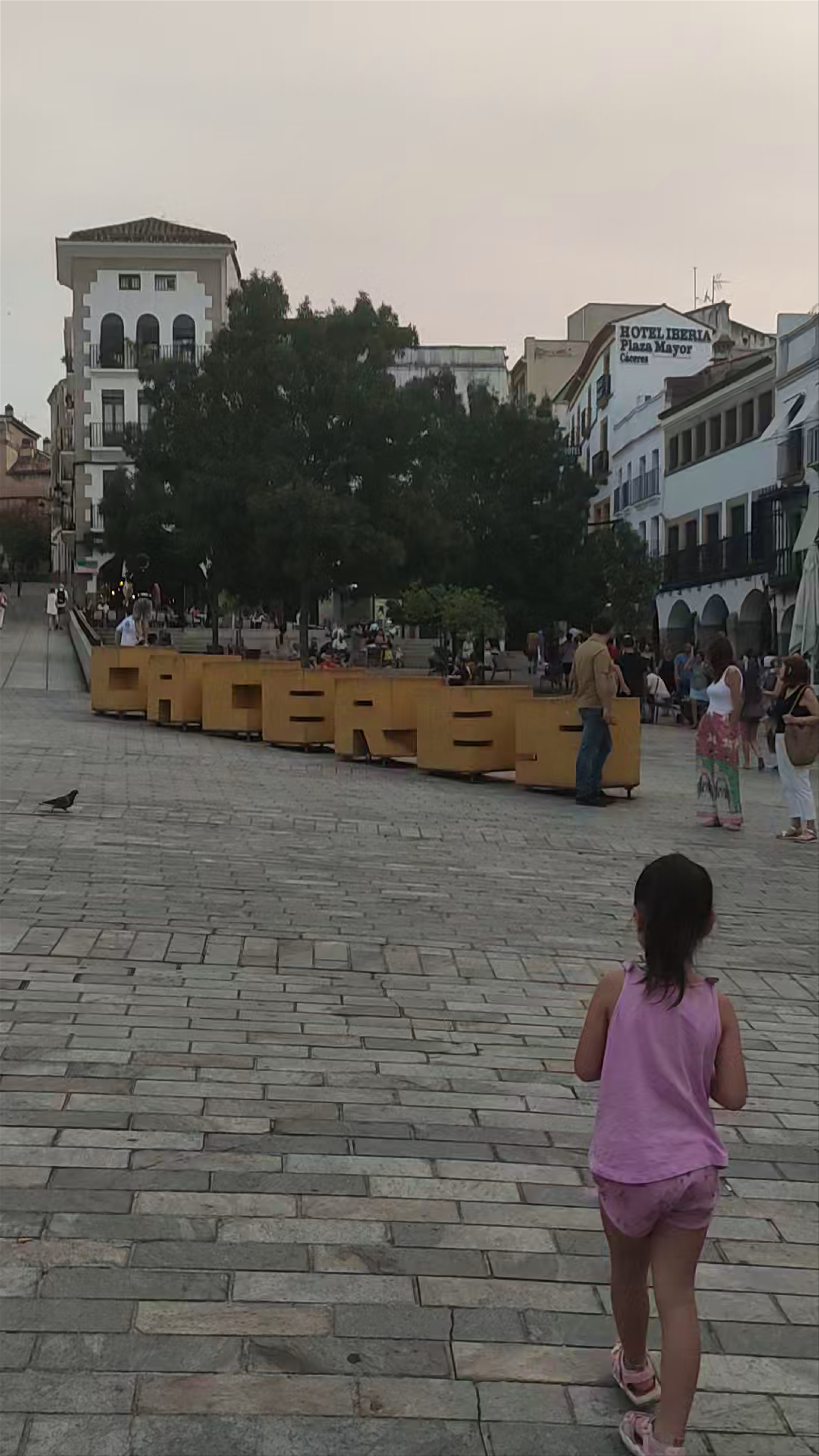 Letras Cáceres: A Lively Evening at Plaza Mayor, Cáceres